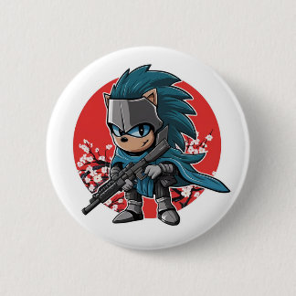 Hedgehog knight (2) 6 cm round badge