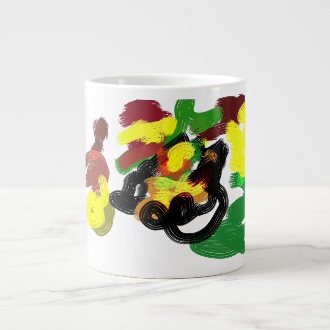 Hedgehog Latte Autumn  Large Coffee Mug (Front)