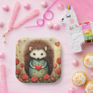 Hedgehog Love 2 Paper Plate