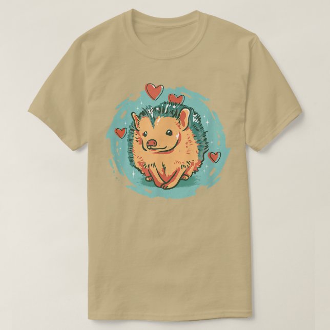 Hedgehog love autumn hedgehog friends garden hedge T-Shirt (Design Front)
