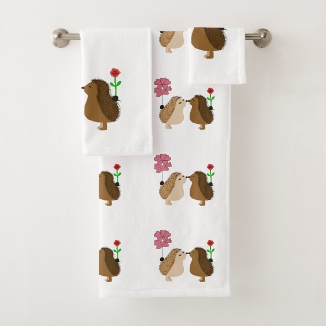 Hedgehog Love  Bath Towel Set (Insitu)