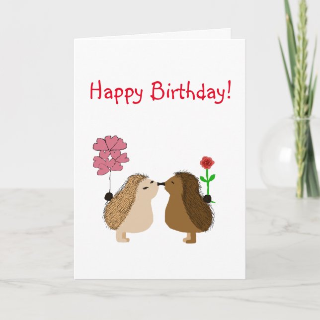 Hedgehog Love birthday  Card (Front)
