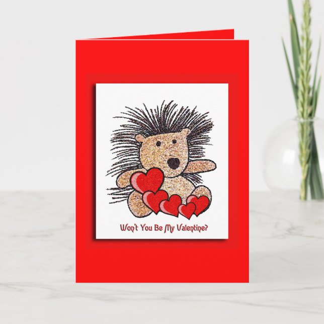 Hedgehog Love Holiday Card (Front)