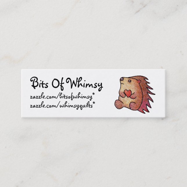 Hedgehog Love! Mini Business Card (Front)