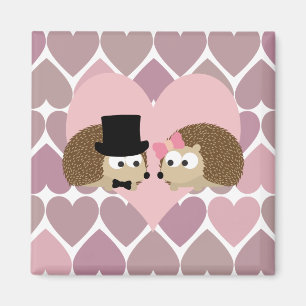 Hedgehog Love with Hearts Magnet