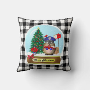 Hedgehog Mail Carrier Snow Globe Cushion