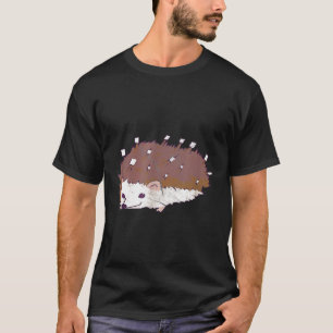 Hedgehog Marshmallow Candy Campfire Camping   T-Shirt