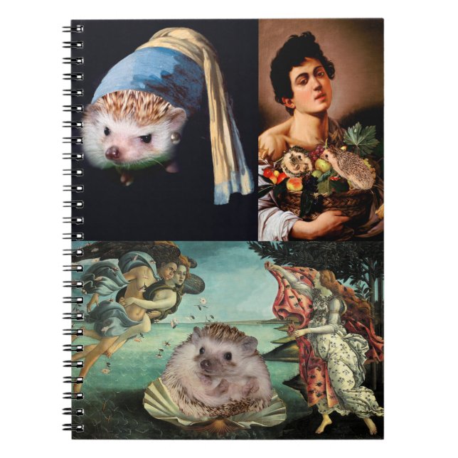 Hedgehog Masterpieces Spiral Notebook (Front)