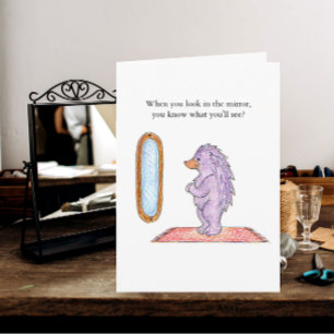 Hedgehog Mirror Birthday Card