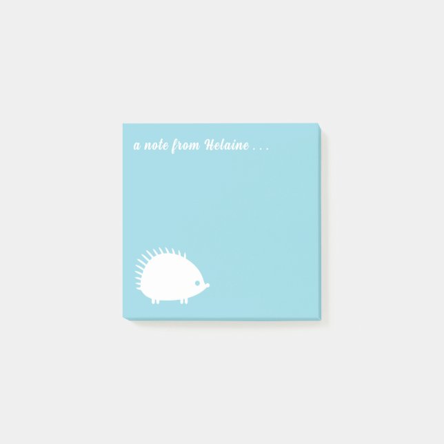 Hedgehog Mum Cute Custom Colour and Text Post-it Notes (Front)