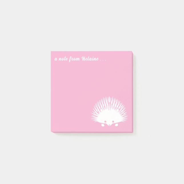 Hedgehog Mum Cute Custom Colour and Text Post-it Notes (Front)