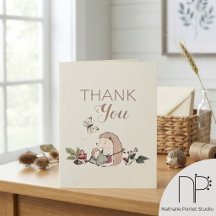 Hedgehog Mummy and Baby Folded Photo Card