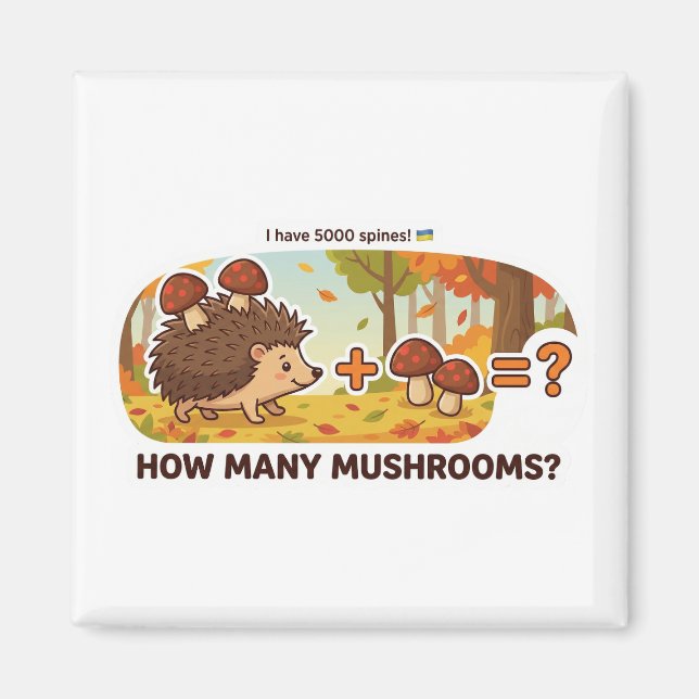 Hedgehog Mushroom Addition Magnet (Front)