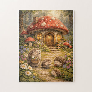 Hedgehog Mushroom Home Jigsaw Puzzle