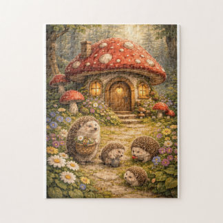 Hedgehog Mushroom Home Jigsaw Puzzle