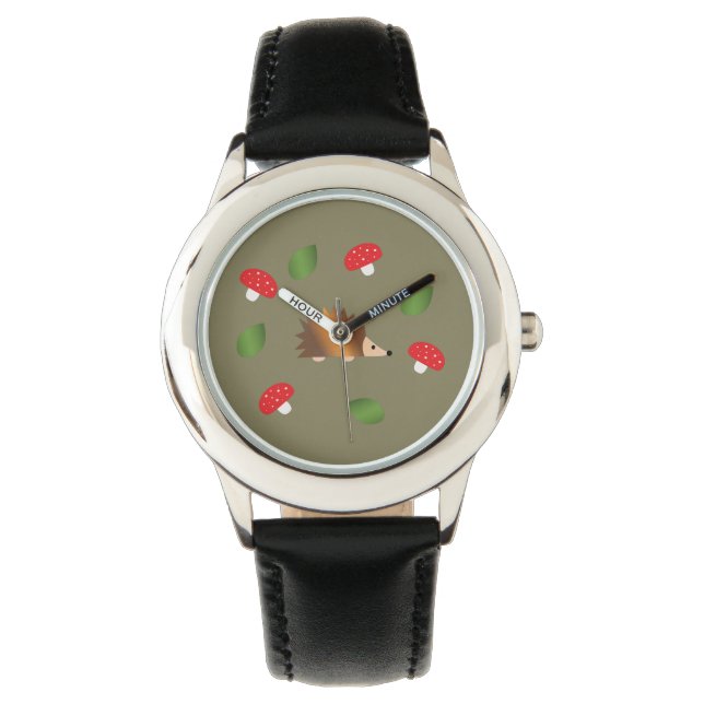 Hedgehog Mushrooms and Leaves Watch (Front)