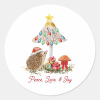 Hedgehog Mushrooms Woodland Christmas