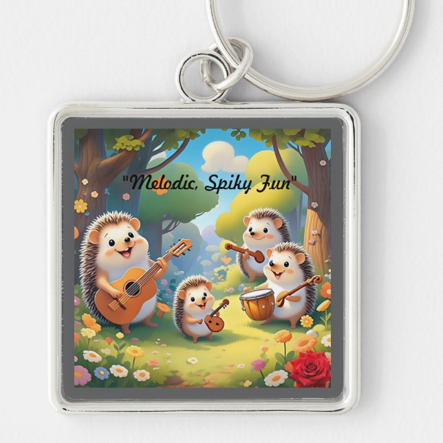 "Hedgehog Musical Troupe" Key Ring (Front)