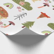 Hedgehog Nature Floral Rainbow Pattern