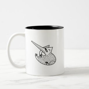 Hedgehog oldchool poster graphic style Two-Tone coffee mug