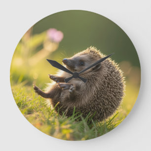 Hedgehog on a roll wall Clock