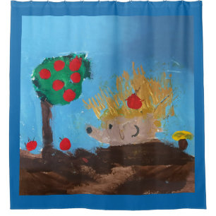 Hedgehog Painting Shower Curtain