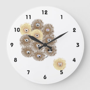 Hedgehog Party Large Clock