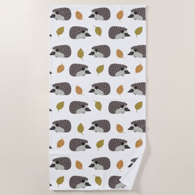 Hedgehog Pattern beach towel (Front)