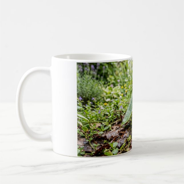 Hedgehog Peeking Under a Leaf Coffee Mug (Left)