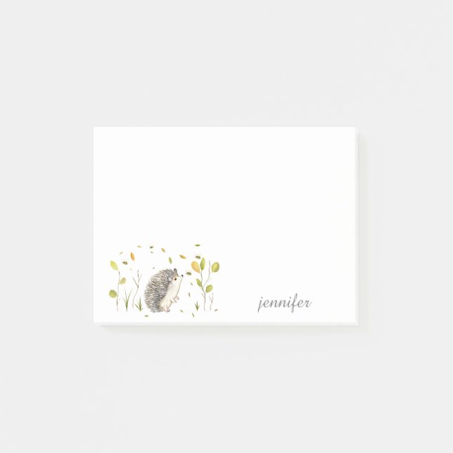 Hedgehog Personalise Post-it® Notes (Front)