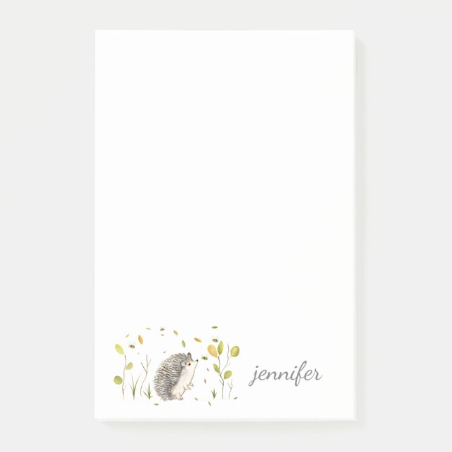 Hedgehog Personalise Post-it® Notes (Front)
