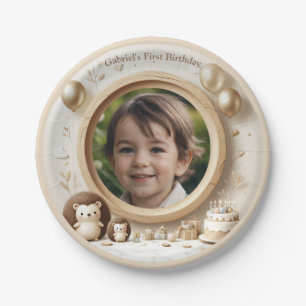 Hedgehog Photo Frame for Kids' Birthday Parties Paper Plate