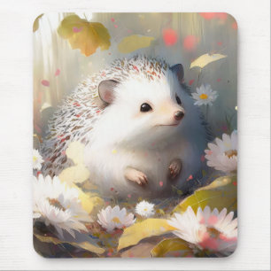 Hedgehog Portrait Animal Painting Wildlife Forest Mouse Pad