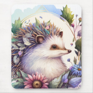 Hedgehog Portrait Animal Painting Wildlife Outdoor Mouse Pad