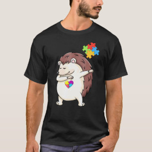Hedgehog Puzzle Piece Autism Awareness Boys Kids D T-Shirt