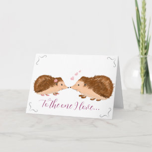 Hedgehog Romantic Valentine's Card