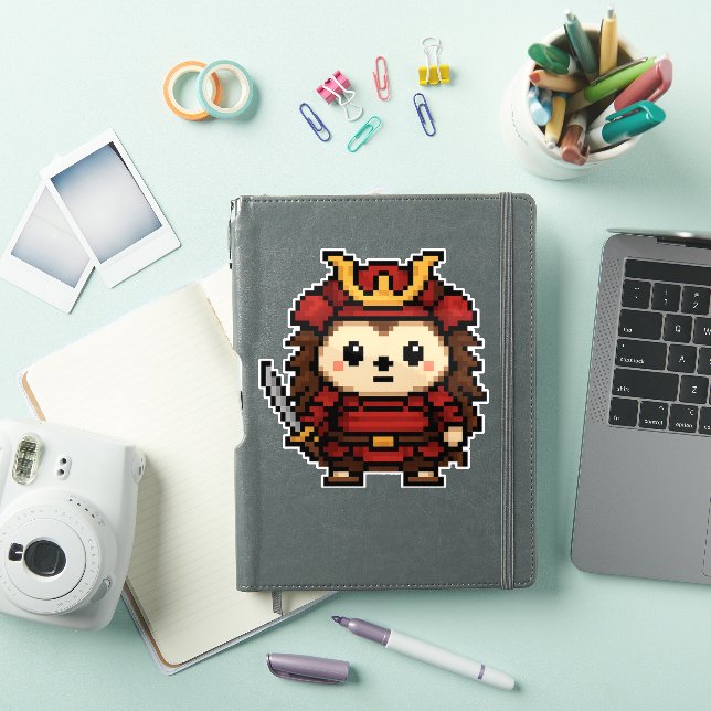 hedgehog samurai sticker 6x6 (iPad Cover)