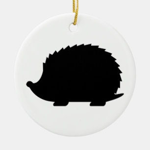 Hedgehog Silhouette Ceramic Tree Decoration
