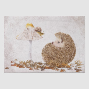 Hedgehog Snail Forest Mushroom Watercolor Tissue Paper