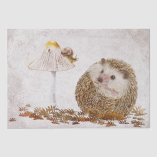 Hedgehog Snail Forest Mushroom Watercolor Tissue Paper