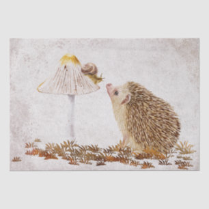 Hedgehog Snail Forest Mushroom Watercolor Tissue Paper