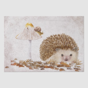 Hedgehog Snail Forest Mushroom Watercolor Tissue Paper