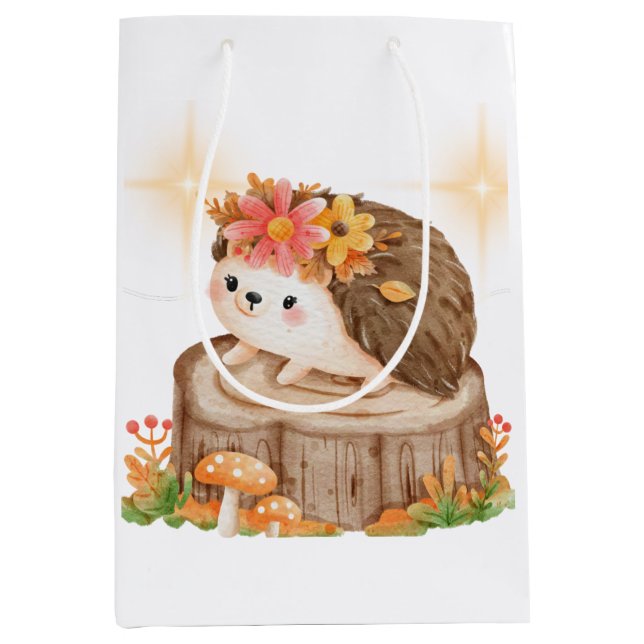 Hedgehog spring gift bag (Front)