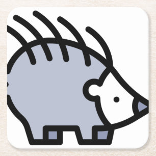 Hedgehog Square Paper Coaster