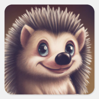 Hedgehog Square Sticker