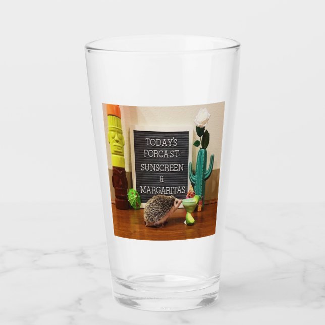 Hedgehog Sunscreen and Margaritas Glass (Front)