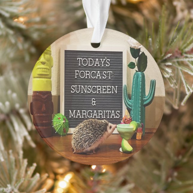 Hedgehog Sunscreen and Margaritas Ornament (Tree)