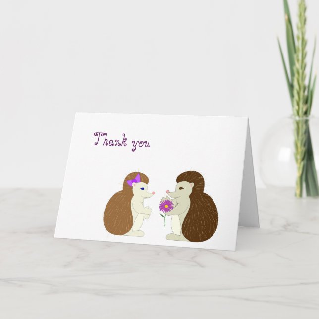 Hedgehog Thank You Card (Front)
