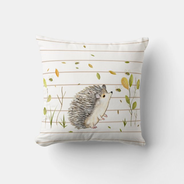 Hedgehog Throw Pillow (Front)