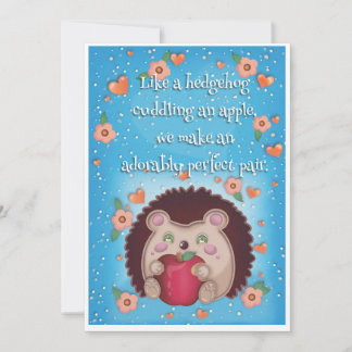 Hedgehog Valentine  Holiday Card